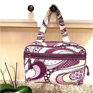 Purple Paisley Makeup Bag Set With Zipper Closures & Hakuna Matata Embroidery